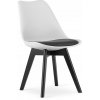 SUPPLIES BJORN Jedálenská škandinávska stolička - bielo čierna farba/čierne nohy SUPPLIES BJORN Jedálenská škandinávska stolička - bielo čierna farba/čierne nohy