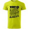 1981 v kocke - Klasické pánske tričko vyššej gramáže - XS ( Limetková ) 1981 v kocke - Klasické pánske tričko vyššej gramáže - XS ( Limetková )