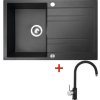 Granitový drez s batériou GRANDE 800 XC 510 x 800 mm granit čierny G7130XC + batéria Vitalia GR Granitový drez s batériou GRANDE 800 XC 510 x 800 mm granit čierny G7130XC + batéria Vitalia GR