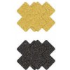 NS Novelties Pretty Pasties Glitter Cross Black Gold 2 Pairs NS Novelties Pretty Pasties Glitter Cross Black Gold 2 Pairs