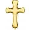 PartyDeco Fóliový balón - Kríž zlatý 91 x 63 cm PartyDeco Fóliový balón - Kríž zlatý 91 x 63 cm