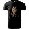 Sibírska mačka čierna fotka - Klasické pánske tričko vyššej gramáže - M ( Čierna ) Sibírska mačka čierna fotka - Klasické pánske tričko vyššej gramáže - M ( Čierna )