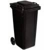 Kôš na odpadky, nádoba 120L, čierny smetiak na zmiešaný odpad, s kolieskami a úchytmi Kôš na odpadky, nádoba 120L, čierny smetiak na zmiešaný odpad, s kolieskami a úchytmi