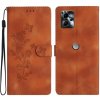 Peňaženkové kožené puzdro Butterfly Flower na Motorola Moto G13 / G23 / G53 5G - Hnedá Peňaženkové kožené puzdro Butterfly Flower na Motorola Moto G13 / G23 / G53 5G - Hnedá