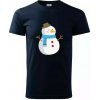 Snehuliak so šálom - Klasické pánske tričko vyššej gramáže - XS ( Tmavomodrá (veľmi tmavá - skoro čierna) ) Snehuliak so šálom - Klasické pánske tričko vyššej gramáže - XS ( Tmavomodrá (veľmi tmavá - skoro čierna) )