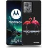 Picasee silikónový čierny obal pre Motorola Edge 40 Neo - Flamingos pár Picasee silikónový čierny obal pre Motorola Edge 40 Neo - Flamingos pár