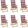 Záhradná stolička 6 ks teak / látka Dekorhome Záhradná stolička 6 ks teak / látka Dekorhome