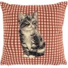 Mars & More Gobelínový vankúš Sivá mačka - 32*15*32 cm - Mars & More Mars & More Gobelínový vankúš Sivá mačka - 32*15*32 cm - Mars & More