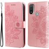 Peňaženkové kožené puzdro 7-petal Flowers na Motorola Moto E20 / E30 / E40 - Rose Gold Peňaženkové kožené puzdro 7-petal Flowers na Motorola Moto E20 / E30 / E40 - Rose Gold