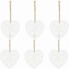 SPRINGOS Vianočné drevené ozdoby - srdce, sada 6ks SPRINGOS Vianočné drevené ozdoby - srdce, sada 6ks