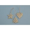 Dekorácia závesná - Vianočný motív Glitter 7 cm, mix/sada 6 ks Dekorácia závesná - Vianočný motív Glitter 7 cm, mix/sada 6 ks