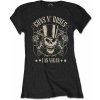 RockOff Guns N' Roses dámske bavlnené tričko: TOP HAT, SKULL & PISTOLS LAS VEGAS - čierne Veľkosť: S RockOff Guns N' Roses dámske bavlnené tričko: TOP HAT, SKULL & PISTOLS LAS VEGAS - čierne Veľkosť: S