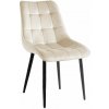 Zamatová jedálenská stolička BEATRIX - béžová s čiernymi nohami Zamatová jedálenská stolička BEATRIX - béžová s čiernymi nohami