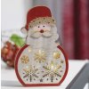 EMOS 5 LED drevený Santa 30 cm 2x AAA vnútorná teplá biela DCWW24