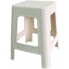 MEGA PLAST Taburet II 45 × 35,5 × 35,5 cm, polyratan, biela MEGA PLAST Taburet II 45 × 35,5 × 35,5 cm, polyratan, biela