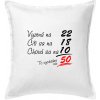 Vyzerá, cíti sa, chová sa - 50 rokov - Vankúš 50x50 - 50x50 - Iba poťah ( Biela ) Vyzerá, cíti sa, chová sa - 50 rokov - Vankúš 50x50 - 50x50 - Iba poťah ( Biela )