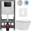 CERANO - Závesné WC s bidetom Cronus Standard - biela lesklá - tlačidlo Prime/Dualo, čierne - voľne stojace - predstenová inštalácia / sadrokartón - 59,3x38,4 cm CERANO - Závesné WC s bidetom Cronus Standard - biela lesklá - tlačidlo Prime/Dualo, čierne - voľne stojace - predstenová inštalácia / sadrokartón - 59,3x38,4 cm