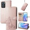 Peňaženkové kožené puzdro Four-leaf na Oppo Reno 7 5G - Ružová zlatá Peňaženkové kožené puzdro Four-leaf na Oppo Reno 7 5G - Ružová zlatá