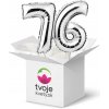 Na výber číslice 1–99 - balón v tvare čísla strieborný: 76 Na výber číslice 1–99 - balón v tvare čísla strieborný: 76