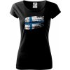 Fínsko vlajka Pure dámske tričko Čierna