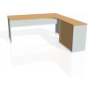 Hobis Pracovný stôl Gate, ergo, ľavý, 180x75,5x200 cm, buk/sivá Hobis Pracovný stôl Gate, ergo, ľavý, 180x75,5x200 cm, buk/sivá