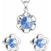 PAVONA Sada šperkov s krištálmi Swarovski náušnice,retiazka a prívesok modrá kytička 39173.3 PAVONA Sada šperkov s krištálmi Swarovski náušnice,retiazka a prívesok modrá kytička 39173.3