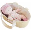 Bábika v košíku Pola Poupon Couffin Jolijou ružová z jemného textilu 28 cm Bábika v košíku Pola Poupon Couffin Jolijou ružová z jemného textilu 28 cm