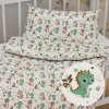 Biante Detské bavlnené posteľné obliečky do postieľky Sandra SA-657 Zeleno-hnedé dinosaury na bielom Do postieľky 100x135 a 40x60 cm Biante Detské bavlnené posteľné obliečky do postieľky Sandra SA-657 Zeleno-hnedé dinosaury na bielom Do postieľky 100x135 a 40x60 cm