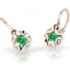 Cutie Jewellery Detské náušnice z ružového zlata C2178-10-X-4 zelená Cutie Jewellery Detské náušnice z ružového zlata C2178-10-X-4 zelená