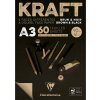 Clairefontaine skicár KRAFT BROWN & BLACK 90 GSM 60 listov A3