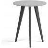 Konferenčný stôl PRIMO VIBE, priemer 60 cm, čierna podnož, sivá Konferenčný stôl PRIMO VIBE, priemer 60 cm, čierna podnož, sivá