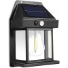 Solárna nástenná lampa s pohybovým senzorom – 1 filamentová LED – čierna – 12 x 6 x 17 cm Solárna nástenná lampa s pohybovým senzorom – 1 filamentová LED – čierna – 12 x 6 x 17 cm