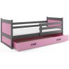 BMS Group Posteľ RICO 1 200x90 grafitová - ružová BMS Group Posteľ RICO 1 200x90 grafitová - ružová