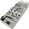 Organizér do úzkej zásuvky na príbory, príborník so 7 priehradkami, plastový, sivý - 40 x 16 cm Organizér do úzkej zásuvky na príbory, príborník so 7 priehradkami, plastový, sivý - 40 x 16 cm