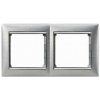 Legrand Valena - Dvojnásobný rámik, hliník brúsený/strieborný prúžok- 770332 Legrand Valena - Dvojnásobný rámik, hliník brúsený/strieborný prúžok- 770332