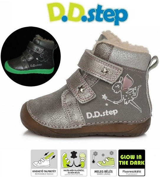 D.D.Step Barefoot grey W070-929 zimné topánky