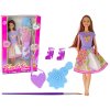 LEAN Toys Maľované šaty pre bábiku s dlhými vlasmi