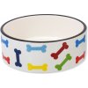 Dog Fantasy Keramická miska potlač farebné kosti biela 0,79l Dog Fantasy Keramická miska potlač farebné kosti biela 0,79l