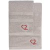 Sivé froté bavlnené uteráky a osušky v súprave 2 ks Love – Foutastic Sivé froté bavlnené uteráky a osušky v súprave 2 ks Love – Foutastic