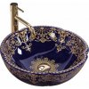 Rea Marina, umývadlo na dosku 425x425x150 mm, modrá-zlatá, REA-U3300 Rea Marina, umývadlo na dosku 425x425x150 mm, modrá-zlatá, REA-U3300