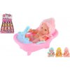 Teddies Bábätko bábika vo vaničke plast mäkké telo kĺbová 12cm, 3 druhy Teddies Bábätko bábika vo vaničke plast mäkké telo kĺbová 12cm, 3 druhy
