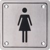 Nerezový WC piktogram Dámy, hranatý, brúsená nerez K320 / AISI304 Nerezový WC piktogram Dámy, hranatý, brúsená nerez K320 / AISI304