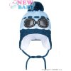 Zimná detská čiapočka New Baby okuliarky svetlo modrá Modrá 104 (3-4r)