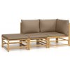 VidaXL 3-dielna sada záhradného nábytku, vankúše vo farbe taupe, bambus VidaXL 3-dielna sada záhradného nábytku, vankúše vo farbe taupe, bambus