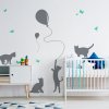 lovel Nálepka na stenu Animals - mačičky s balónmi Z063 lovel Nálepka na stenu Animals - mačičky s balónmi Z063