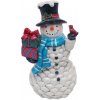 Dekorácia Snehuliak s darčekmi - šiška 18 cm Dekorácia Snehuliak s darčekmi - šiška 18 cm