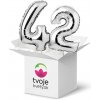 Na výber číslice 1–99 - balón v tvare čísla strieborný: 42 Na výber číslice 1–99 - balón v tvare čísla strieborný: 42