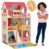 Veľký drevený dom pre bábiky 90 cm + nábytok + LED