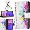 Peňaženkové kožené puzdro Colored Drawing Pattern na Motorola Moto E20 / E30 / E40 - Sun Flower Peňaženkové kožené puzdro Colored Drawing Pattern na Motorola Moto E20 / E30 / E40 - Sun Flower