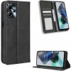 Peňaženkové kožené puzdro Retro na Motorola Moto G13 / G23 / G53 5G - Čierna Peňaženkové kožené puzdro Retro na Motorola Moto G13 / G23 / G53 5G - Čierna